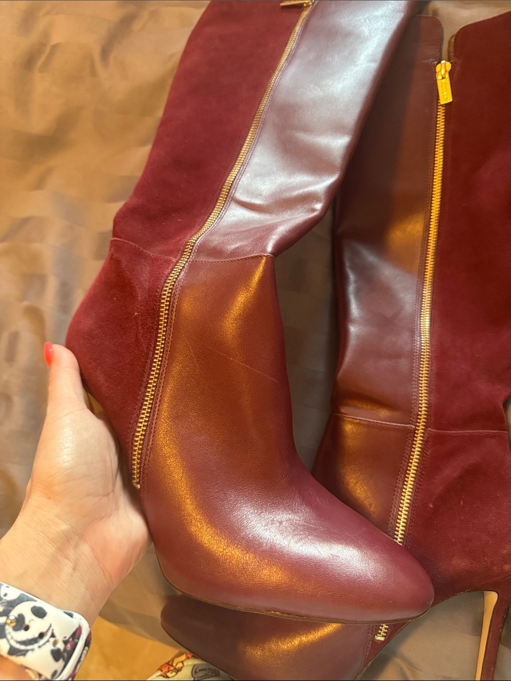 Michael Kors Burgundy Stiletto Boots - Picture 4 of 6